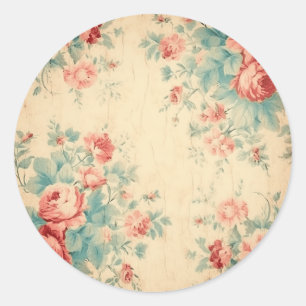 Adesivo Redondo Esplendores Envelhecidos, Pêssego Shabby Chic