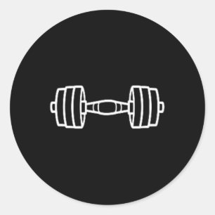 Adesivo Redondo Esporte de musculação Minimalista Haltere Simples