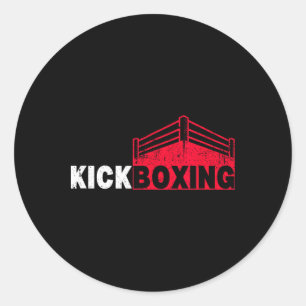 Adesivo Redondo Esporte de Ringue de Luta de Kickboxing
