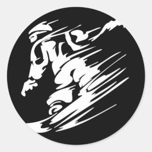 Adesivo Redondo Esporte do extremo da snowboarding