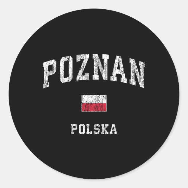 Adesivo Redondo Esportes atléticos Poznan Polônia Polska (Frente)