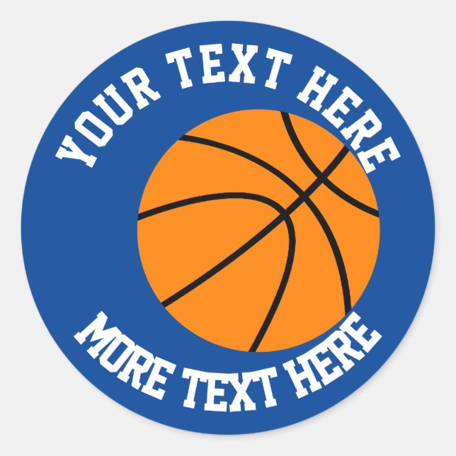 Adesivo Redondo Esportes de basquete para Festa de aniversário de  (Frente)