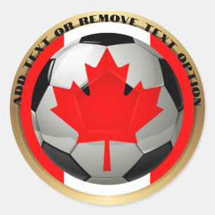 Adesivo Redondo Esportes de Bola de Futebol do Canadá