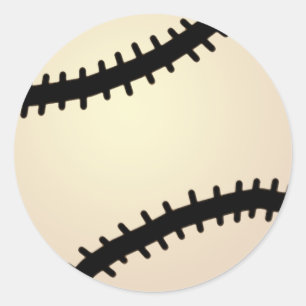 Adesivo Redondo Esportes de Cartoon Clip, Baseball, Fundo Azul