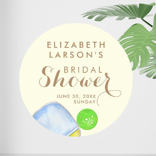 Adesivo Redondo Esportes de Lover Aquarela Pickleball Themed Brida