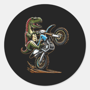 Adesivo Redondo Esportes de Motocicleta Dinossauro de Ciclismo Mot