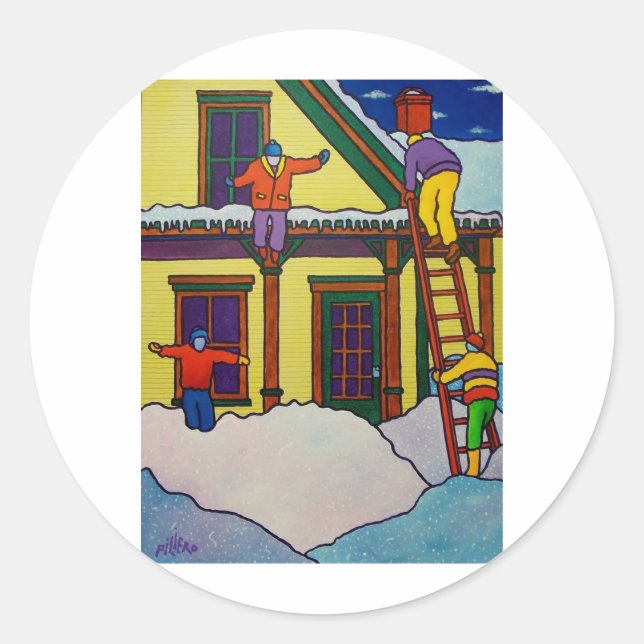 Adesivo Redondo Esportes Vermont Winter por Piliero (Frente)