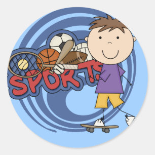 Adesivo Redondo Esportivo Boy Skateboarder - Camisetas e presentes