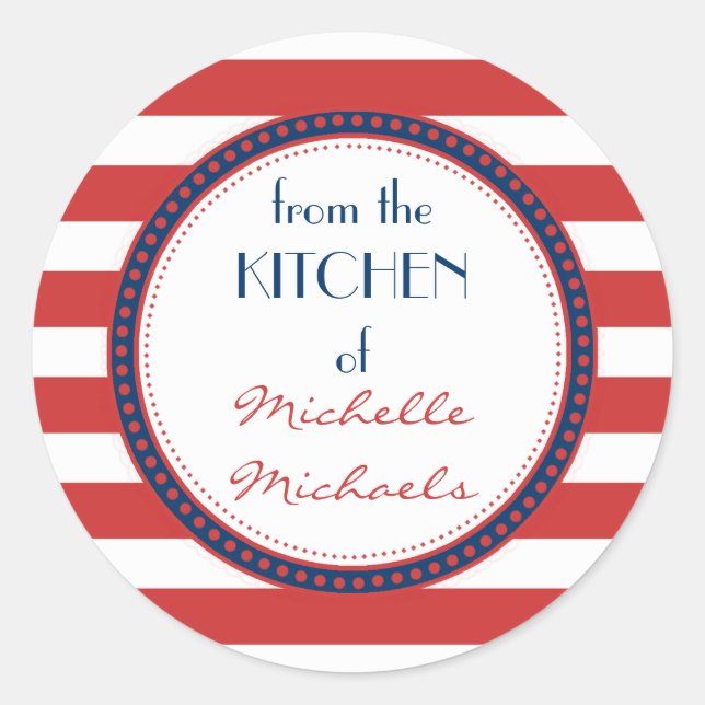 Adesivo Redondo Esportivo Vermelho Branco Azul Stripes Náuticas Mo (Frente)