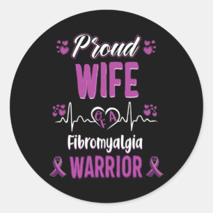 Adesivo Redondo Esposa Fibromialgia Guerreira Sensibilização Fita 