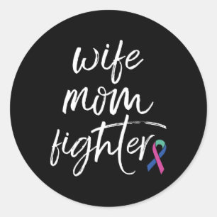 Adesivo Redondo Esposa Mãe da Consciência do cancer