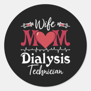 Adesivo Redondo Esposa Mãe Médica de Diálise Enfermeira Tech Nefro
