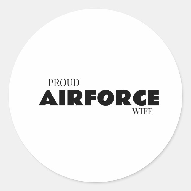 Adesivo Redondo Esposa orgulhosa da força aérea (Frente)