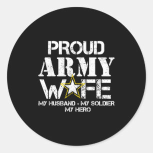 Adesivo Redondo Esposa orgulhosa do exército t para esposa militar