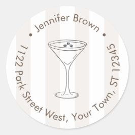 Adesivo Redondo Espresso Martini Love está criando endereço de ret