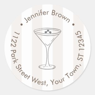 Adesivo Redondo Espresso Martini Love está criando endereço de ret