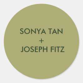 Adesivo Redondo Esquadra de Envelope Mínimo de Casamento Elegante