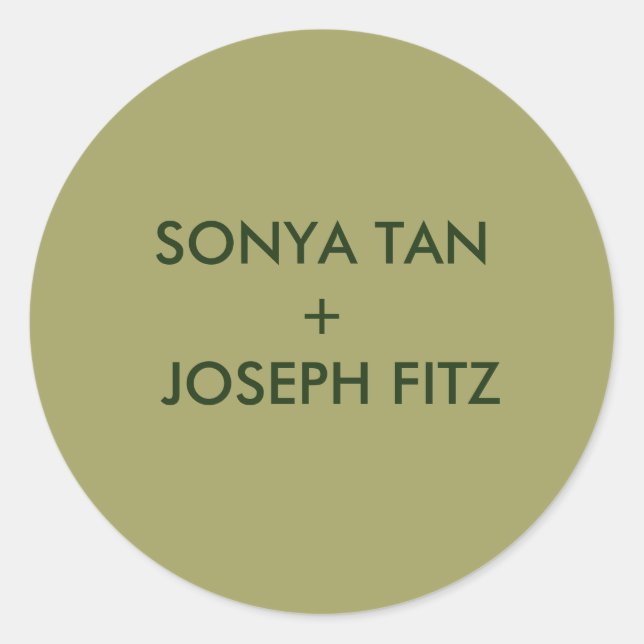 Adesivo Redondo Esquadra de Envelope Mínimo de Casamento Elegante (Frente)