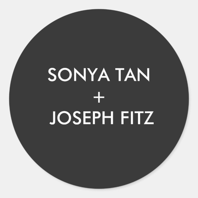 Adesivo Redondo Esquadra de Envelope Mínimo de Casamento Elegante (Frente)