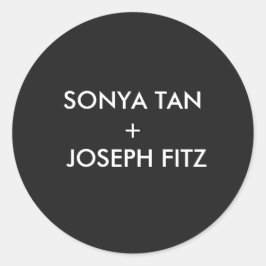 Adesivo Redondo Esquadra de Envelope Mínimo de Casamento Elegante