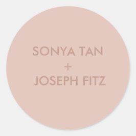 Adesivo Redondo Esquadra de Envelope Mínimo de Casamento Elegante