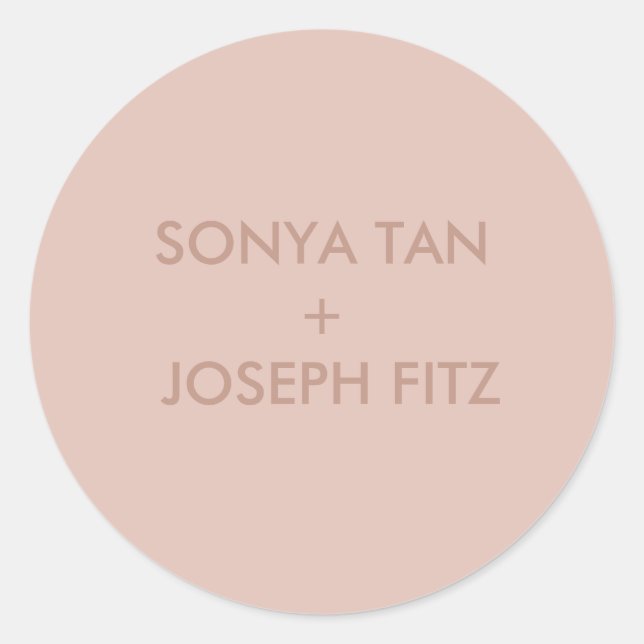 Adesivo Redondo Esquadra de Envelope Mínimo de Casamento Elegante (Frente)