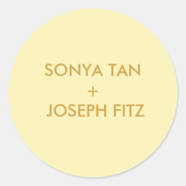 Adesivo Redondo Esquadra de Envelope Mínimo de Casamento Elegante