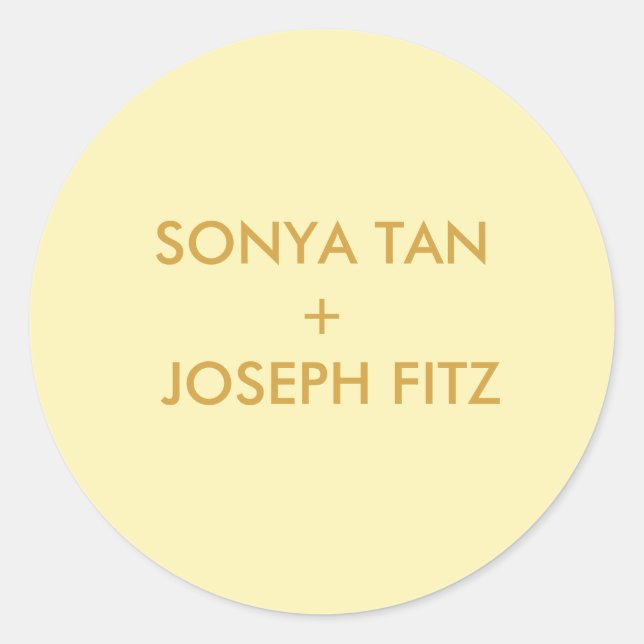 Adesivo Redondo Esquadra de Envelope Mínimo de Casamento Elegante (Frente)