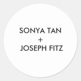 Adesivo Redondo Esquadra de Envelope Mínimo de Casamento Elegante