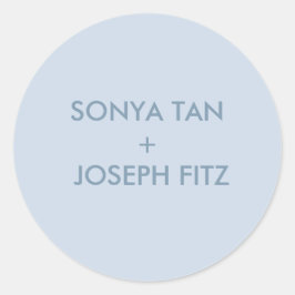 Adesivo Redondo Esquadra de Envelope Mínimo de Casamento Elegante