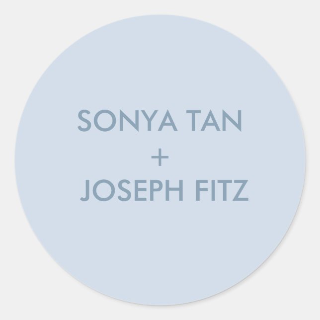 Adesivo Redondo Esquadra de Envelope Mínimo de Casamento Elegante (Frente)