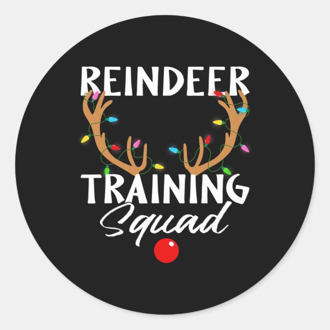 Adesivo Redondo Esquadra de Treinamento de Cantora de Reindeer em  (Frente)
