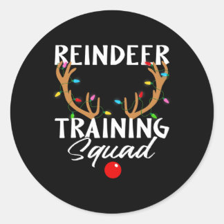 Adesivo Redondo Esquadra de Treinamento de Cantora de Reindeer em