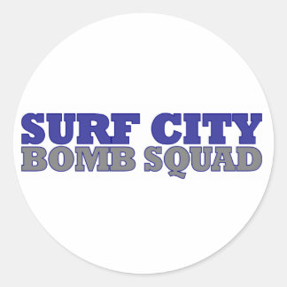 Adesivo Redondo Esquadrão Bomba de Cidade do surf