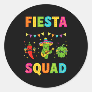 Adesivo Redondo Esquadrão da festa cacto fofo pimentão pimentão cr