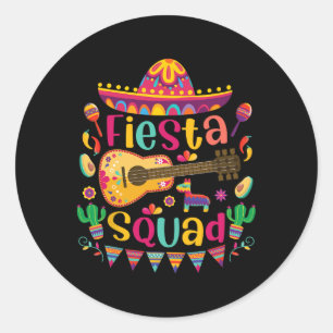 Adesivo Redondo Esquadrão da Festa Cinco De Mayo Guitarra Mexicana