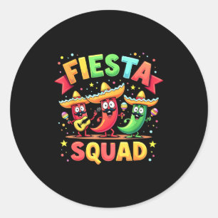 Adesivo Redondo Esquadrão da Festa Cinco De Mayo Pimentões Mexican