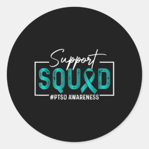 Adesivo Redondo Esquadrão de Apoio Emocional Trauma Ptsd Awarenes