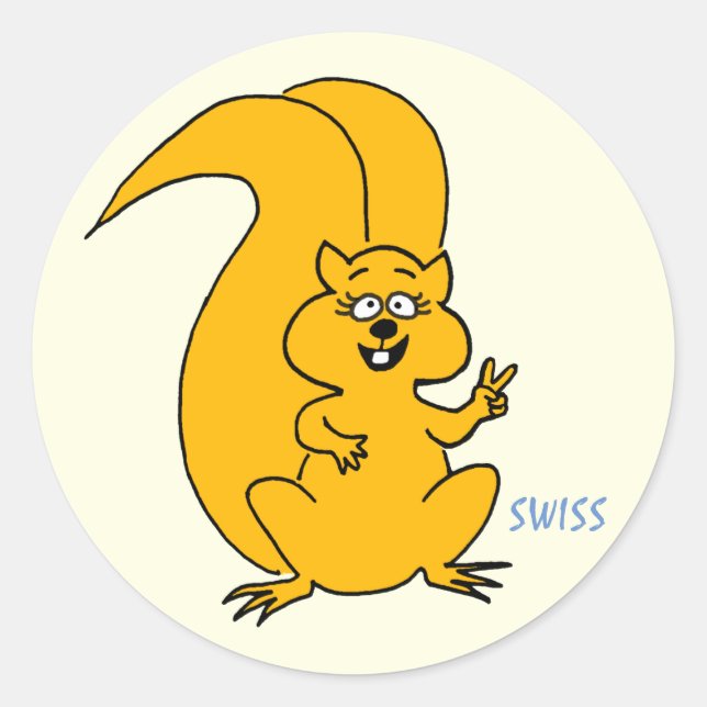 Adesivo Redondo Esquadrão de Cartoon Bonito Sinal de Paz Desculpas (Frente)