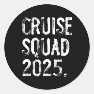 Adesivo Redondo Esquadrão de Cruzeiro 2025 Família Engraçada Combi