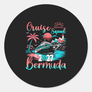 Adesivo Redondo Esquadrão de cruzeiro bermuda 2027 férias tropicai