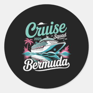 Adesivo Redondo Esquadrão de Cruzeiro das Bermudas 2025 Férias de