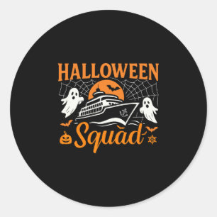 Adesivo Redondo Esquadrão de Cruzeiro de Halloween 2025 Tripulação