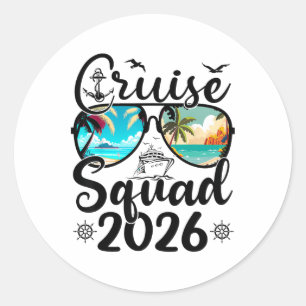 Adesivo Redondo Esquadrão de Cruzeiro Férias de Verão 2026 Família