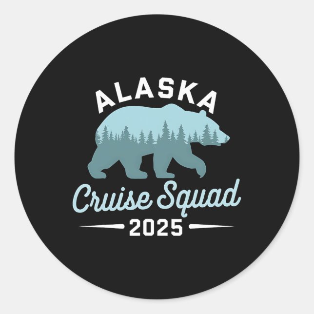 Adesivo Redondo Esquadrão de Cruzeiros do Alaska 2025 - Férias Fam (Frente)