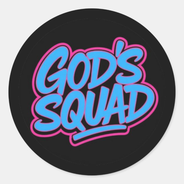 Adesivo Redondo Esquadrão de Deus (Frente)