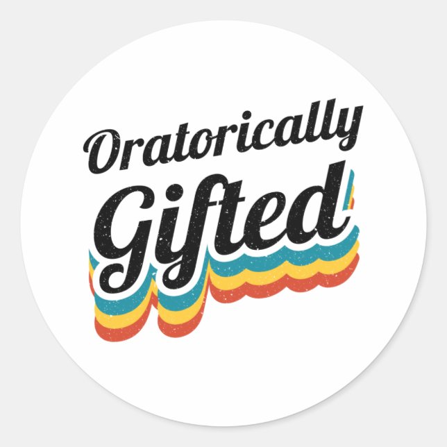 Adesivo Redondo Esquadrão de Discussão Oratoricamente Dotado bater (Frente)