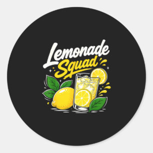 Adesivo Redondo Esquadrão de limonada verão bebida de limão amante