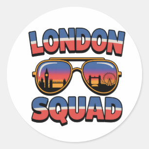 Adesivo Redondo Esquadrão de Londres Combinando Amigos, Família, G