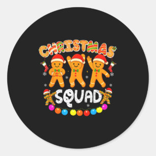 Adesivo Redondo Esquadrão de Natal Funny Xmas Família Biscoito de